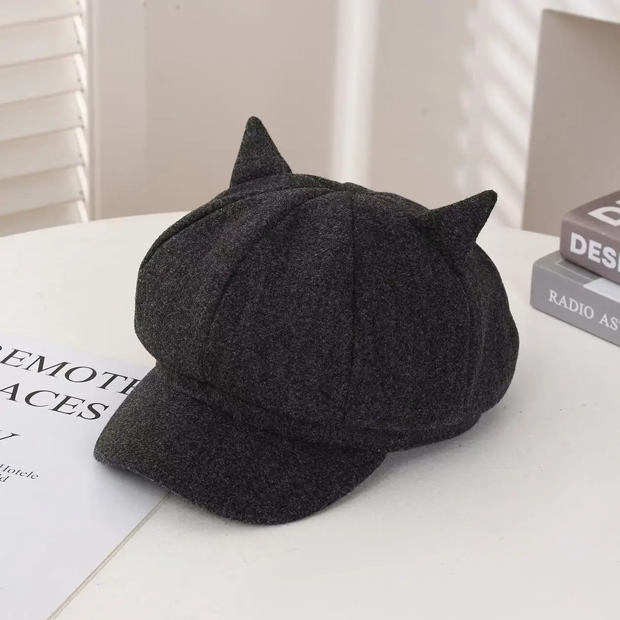 Cat Ear Woolen Beret for Men Women Autumn Winter — feature 16
