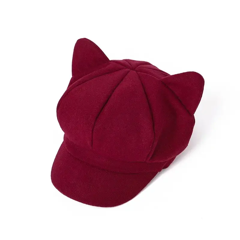 Cat Ear Woolen Beret for Men Women Autumn Winter — feature 8