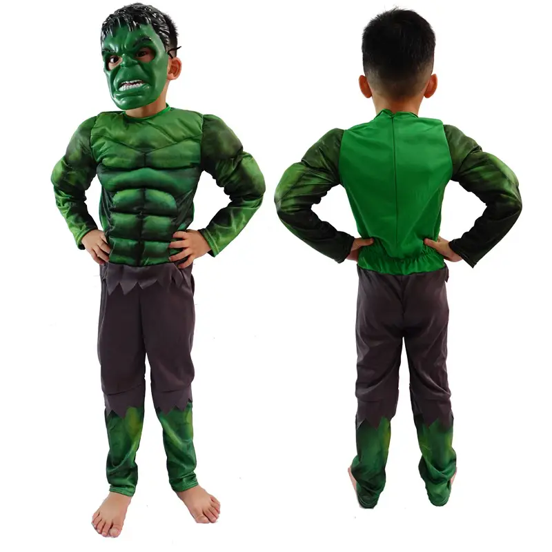 Iron Man Hulk Batman Captain America Halloween Children's Superhero Costumes Muscle Costumes