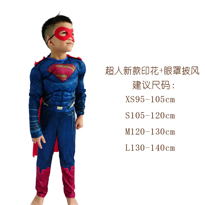 Iron Man Hulk Batman Captain America Halloween Children's Superhero Costumes Muscle Costumes
