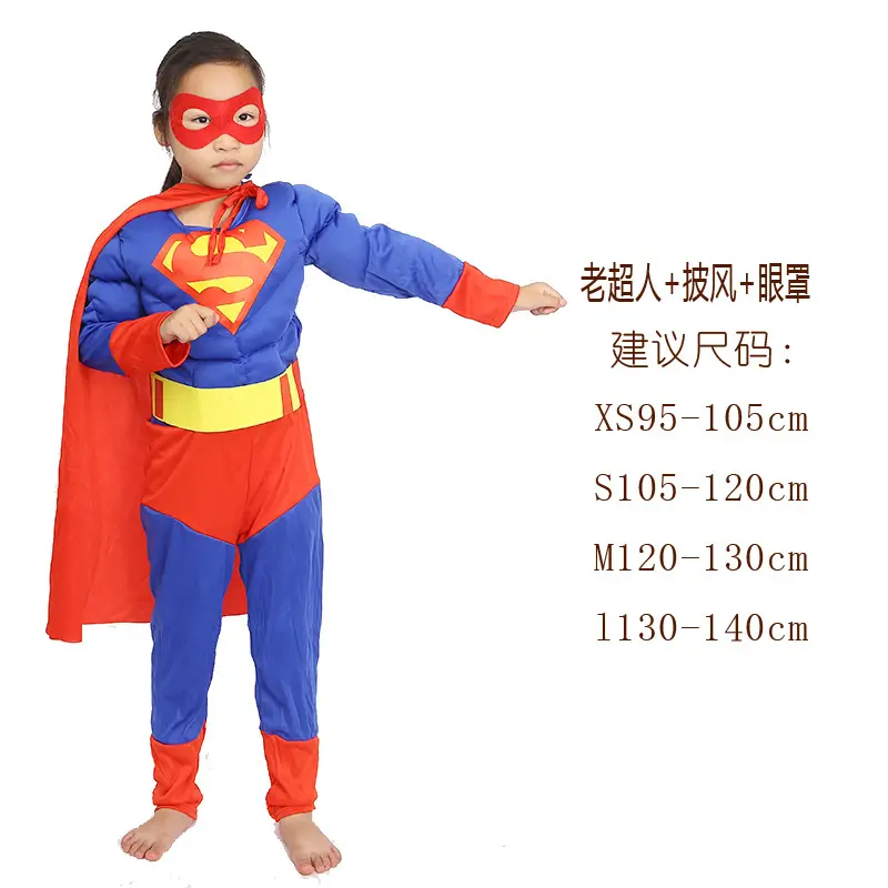 Iron Man Hulk Batman Captain America Halloween Children's Superhero Costumes Muscle Costumes