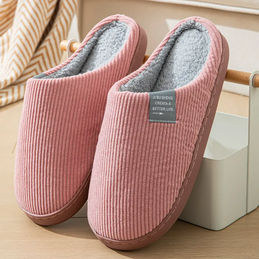 Manufacturer Wholesale Cotton Slippers for Women Winter Home Household Indoor Warm Non-Slip Thick-Soled Couple Wool Slippers for Men Autumn and Winter