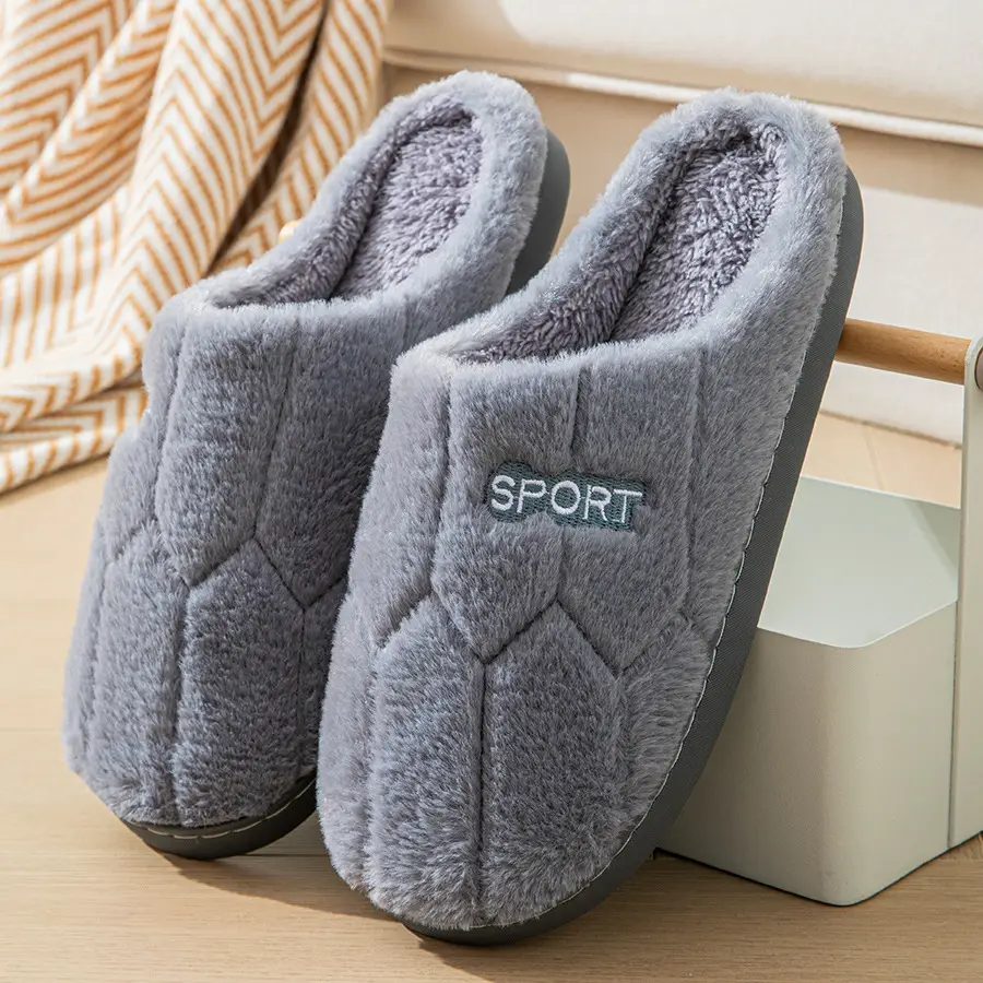 Manufacturer Wholesale Cotton Slippers for Women Winter Home Household Indoor Warm Non-Slip Thick-Soled Couple Wool Slippers for Men Autumn and Winter