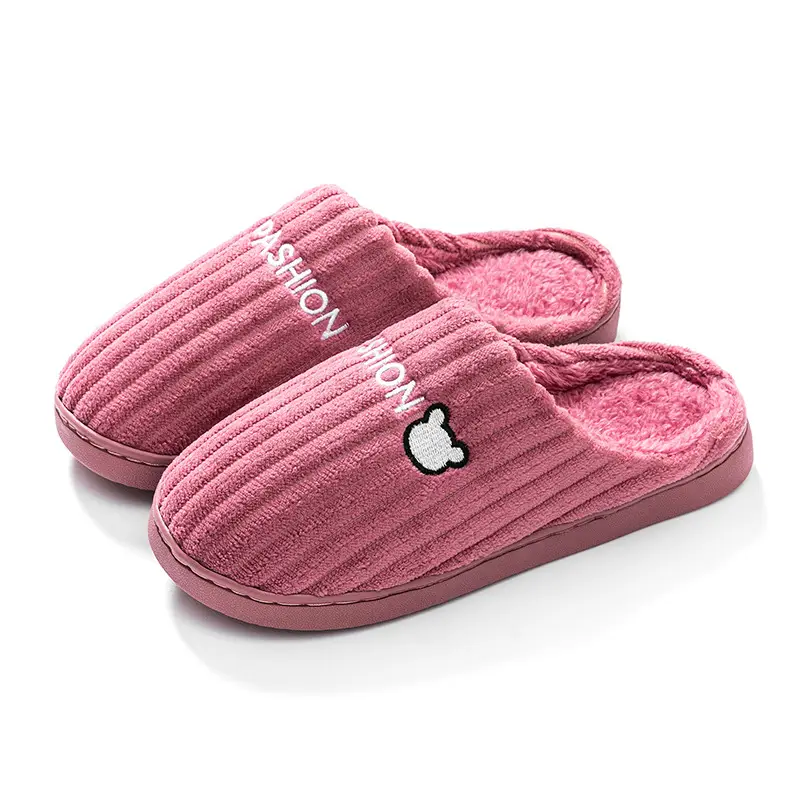 Manufacturer Wholesale Cotton Slippers for Women Winter Home Household Indoor Warm Non-Slip Thick-Soled Couple Wool Slippers for Men Autumn and Winter