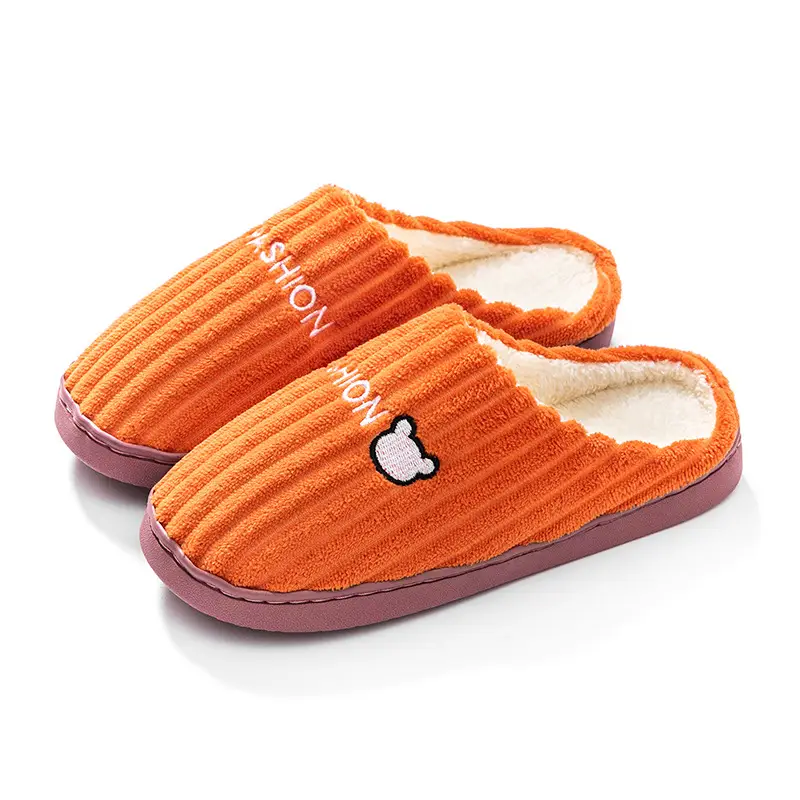 Manufacturer Wholesale Cotton Slippers for Women Winter Home Household Indoor Warm Non-Slip Thick-Soled Couple Wool Slippers for Men Autumn and Winter