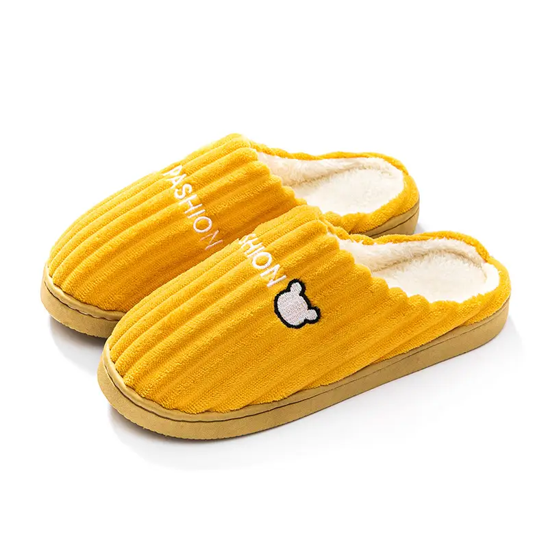 Manufacturer Wholesale Cotton Slippers for Women Winter Home Household Indoor Warm Non-Slip Thick-Soled Couple Wool Slippers for Men Autumn and Winter