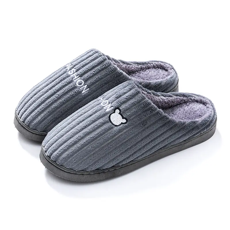 Manufacturer Wholesale Cotton Slippers for Women Winter Home Household Indoor Warm Non-Slip Thick-Soled Couple Wool Slippers for Men Autumn and Winter