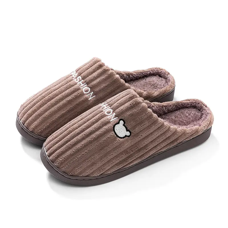 Manufacturer Wholesale Cotton Slippers for Women Winter Home Household Indoor Warm Non-Slip Thick-Soled Couple Wool Slippers for Men Autumn and Winter