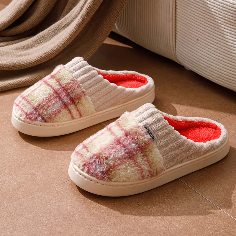 Manufacturer Wholesale Cotton Slippers for Women Winter Home Household Indoor Warm Non-Slip Thick-Soled Couple Wool Slippers for Men Autumn and Winter