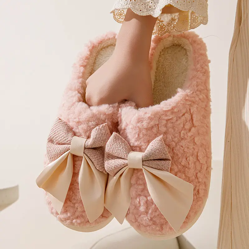 Manufacturer Wholesale Cotton Slippers for Women Winter Home Household Indoor Warm Non-Slip Thick-Soled Couple Wool Slippers for Men Autumn and Winter