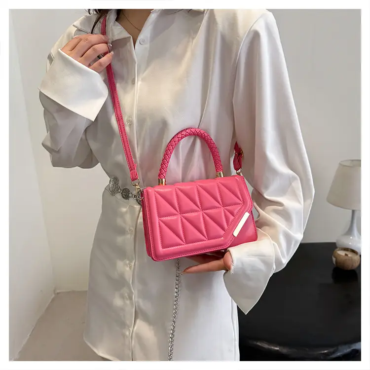 2025 Black Embossed Square Shoulder Bag with Gold Hardware — feature 14
