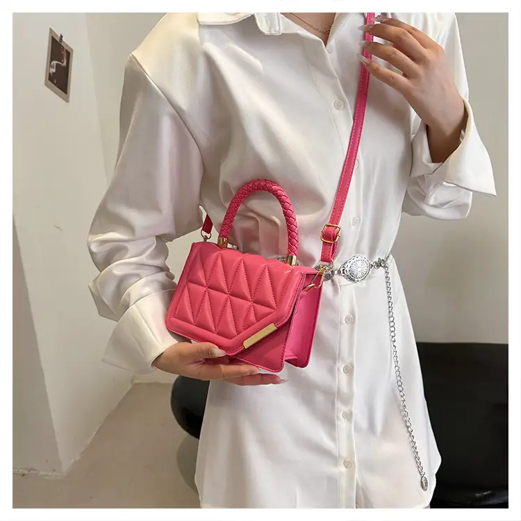 2025 Black Embossed Square Shoulder Bag with Gold Hardware — feature 15