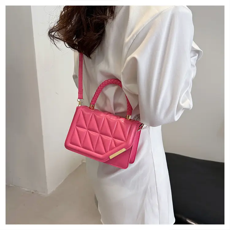 2025 Black Embossed Square Shoulder Bag with Gold Hardware — feature 16