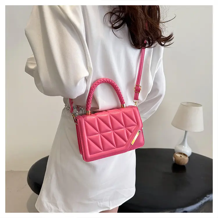 2025 Black Embossed Square Shoulder Bag with Gold Hardware — feature 17