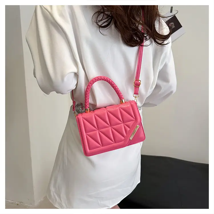 2025 Black Embossed Square Shoulder Bag with Gold Hardware — feature 18