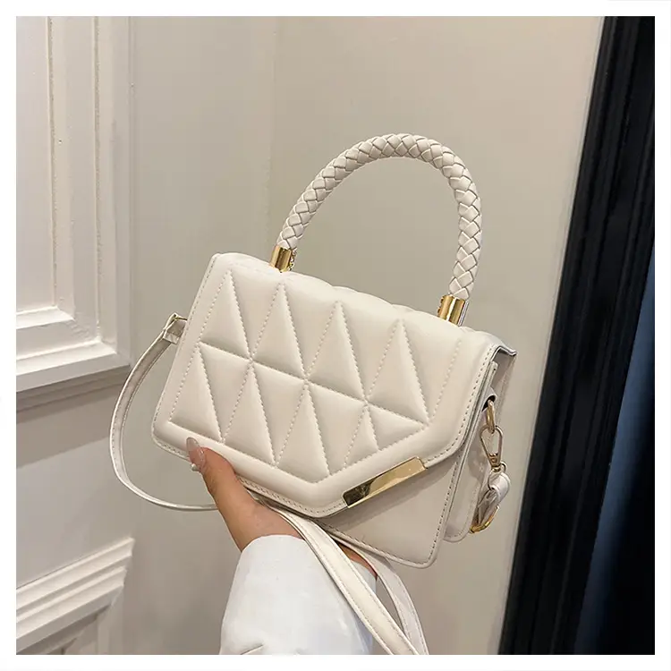 2025 Black Embossed Square Shoulder Bag with Gold Hardware — feature 44