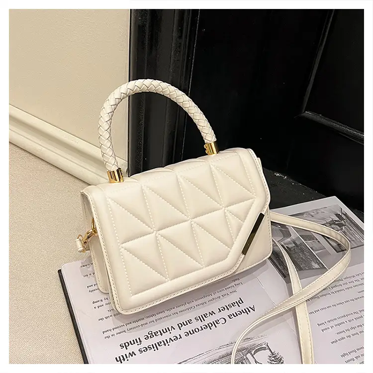 2025 Black Embossed Square Shoulder Bag with Gold Hardware — feature 46