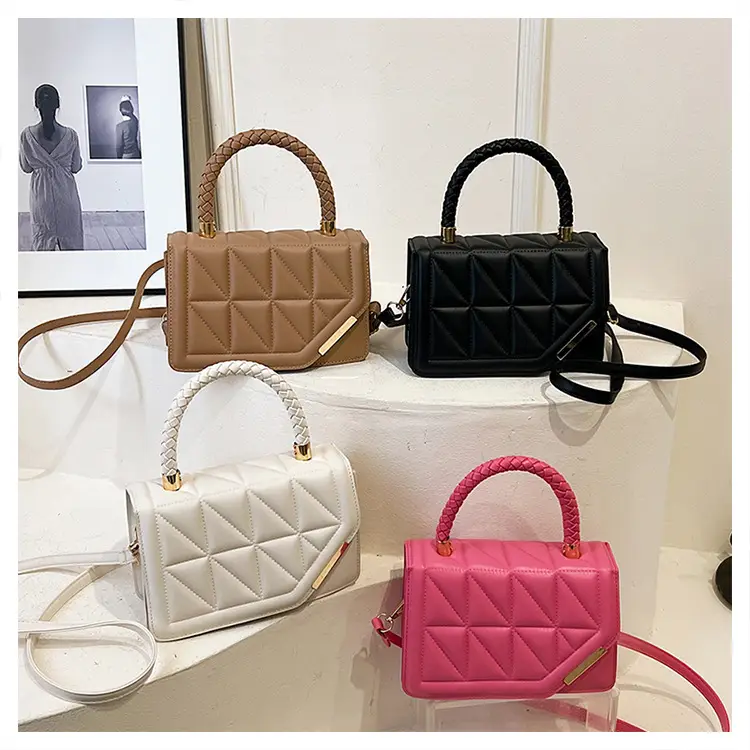 2025 Black Embossed Square Shoulder Bag with Gold Hardware — feature 49