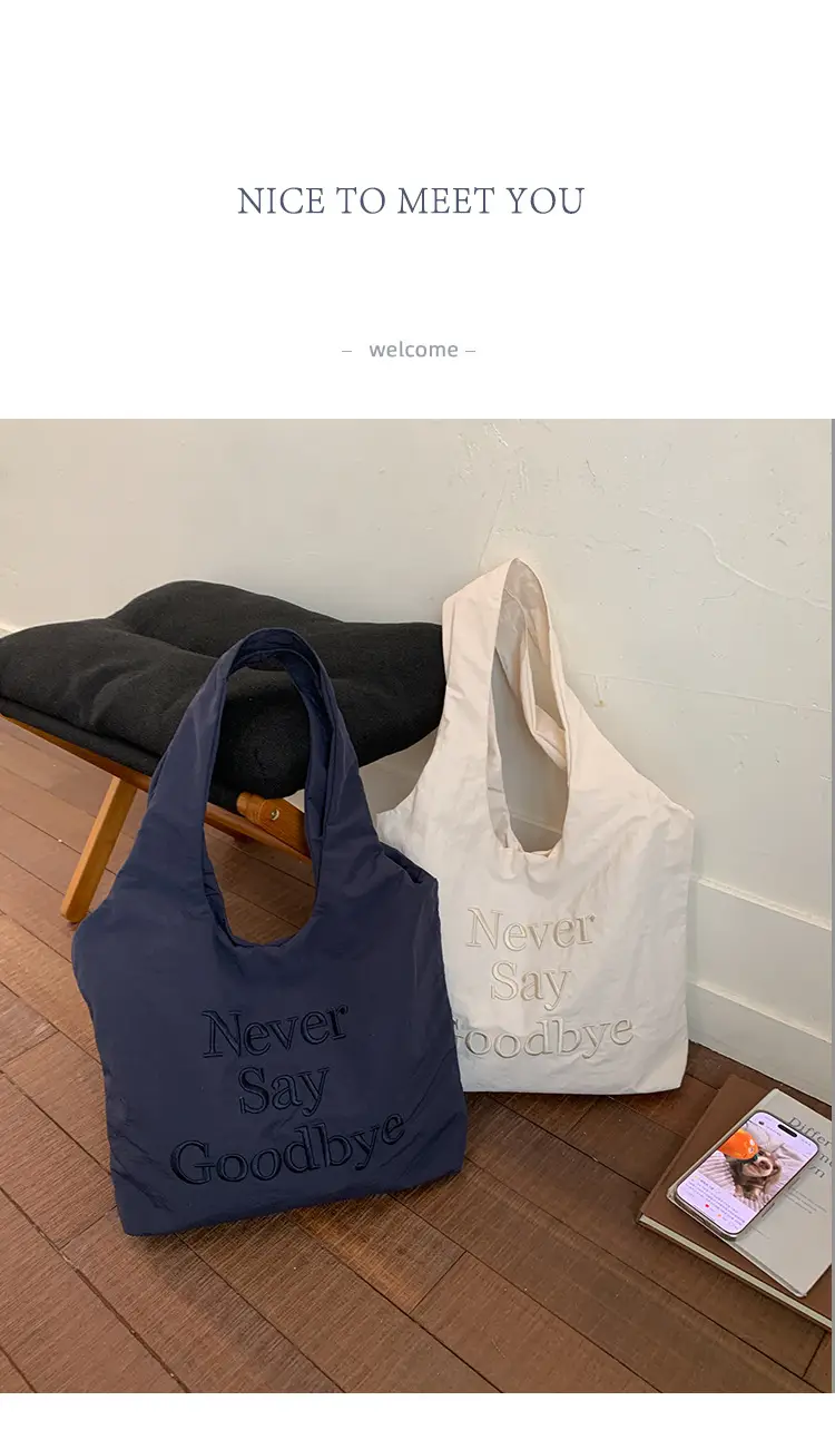 Women New Letter Embroidered Tote Bags Large Capacity — feature 1