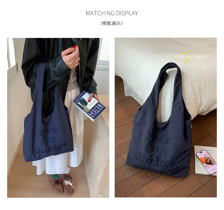 Women New Letter Embroidered Tote Bags Large Capacity — feature 4