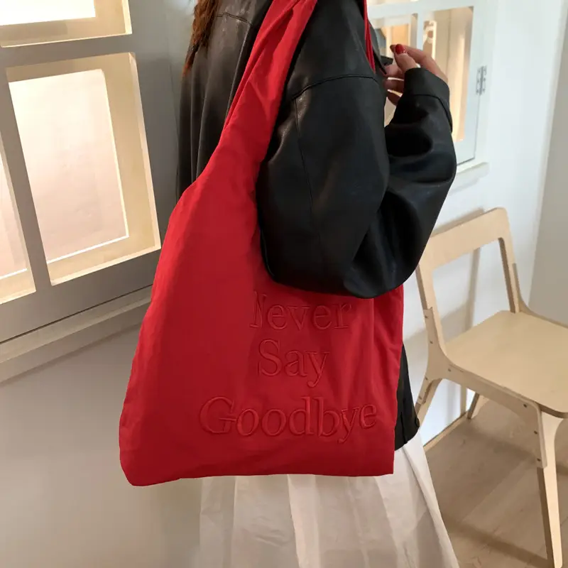 Women New Letter Embroidered Tote Bags Large Capacity