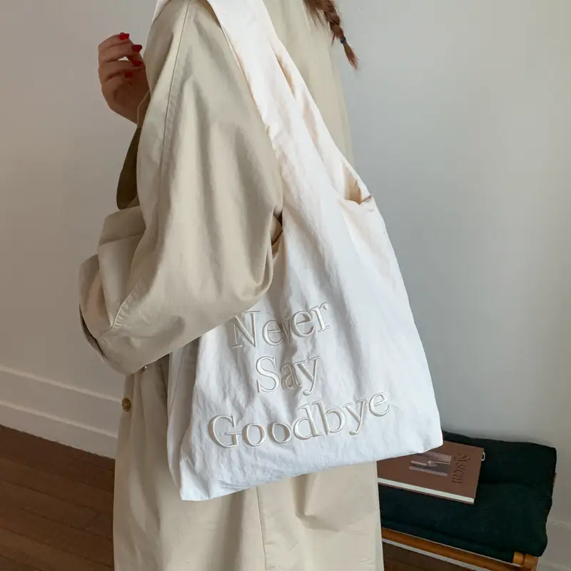Women New Letter Embroidered Tote Bags Large Capacity