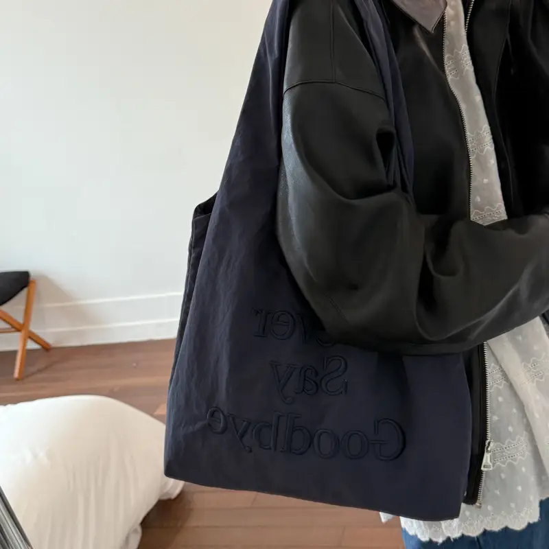 Women New Letter Embroidered Tote Bags Large Capacity