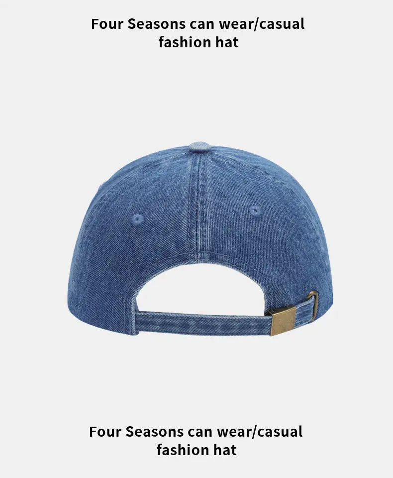 Women Denim Baseball Cap Large Head Circumference — feature 12