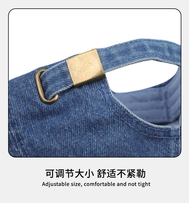 Women Denim Baseball Cap Large Head Circumference — feature 14