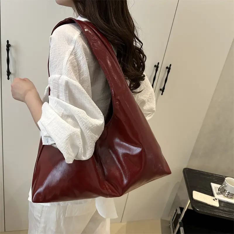 Women's Red Leather Shoulder Bag 2026 New Style - Image 6