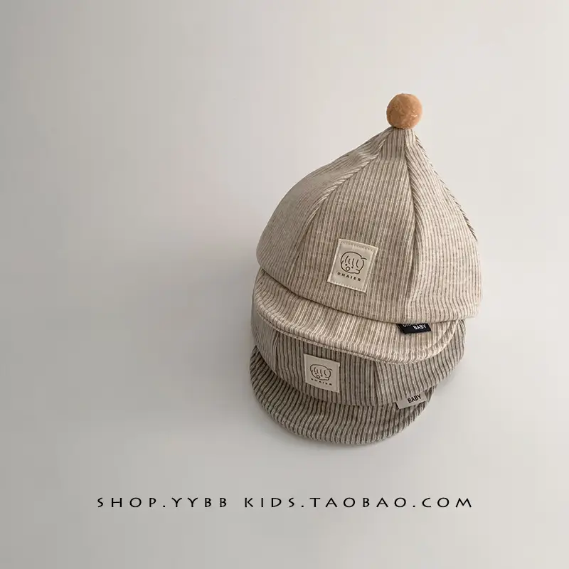 Baby Beige Peaked Hat for Kids Small Winter Warm - Image 4