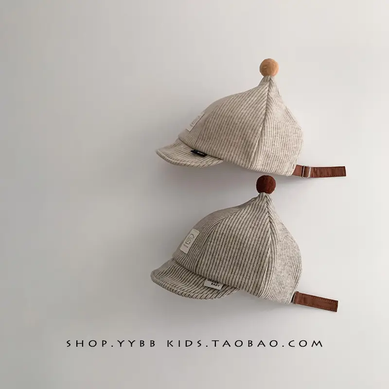 Baby Beige Peaked Hat for Kids Small Winter Warm - Image 5
