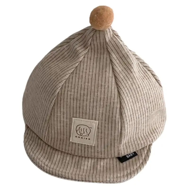 Baby Beige Peaked Hat for Kids Small Winter Warm - Image 7