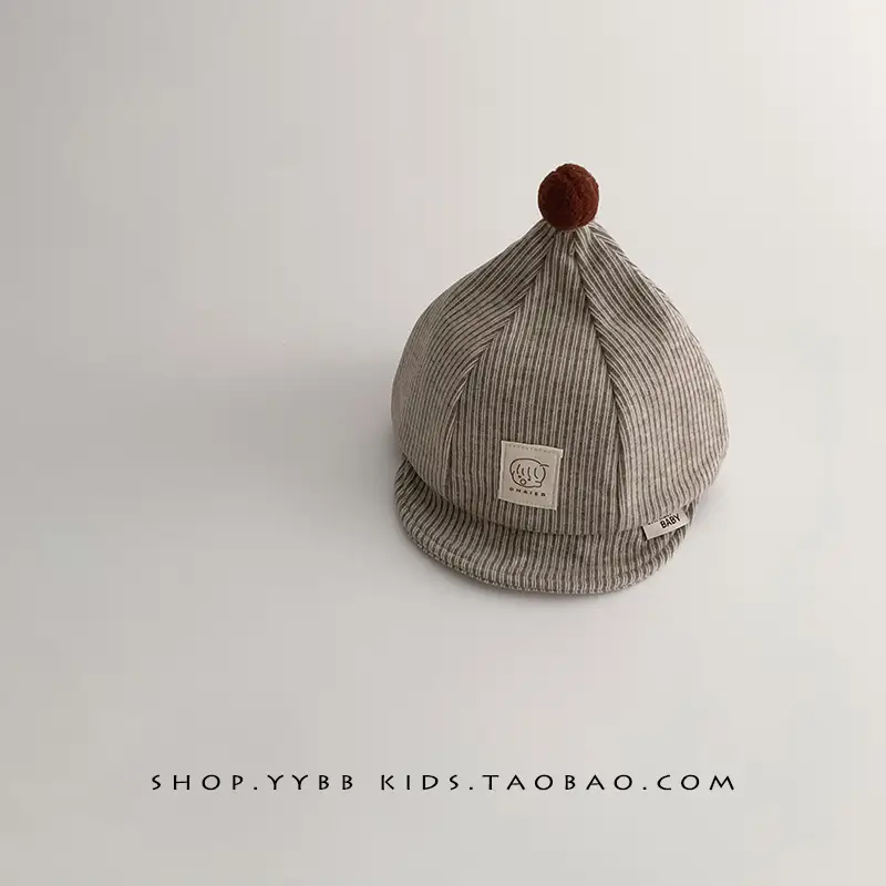 Baby Beige Peaked Hat for Kids Small Winter Warm - Image 2