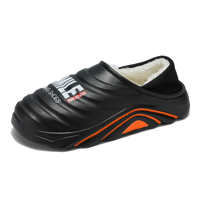 Men's Cotton Slippers, Winter Velvet Warm Home Cotton Shoes, Heel-Covering Outer Wear, Non-Slip and Waterproof Men's Slippers - Image 5