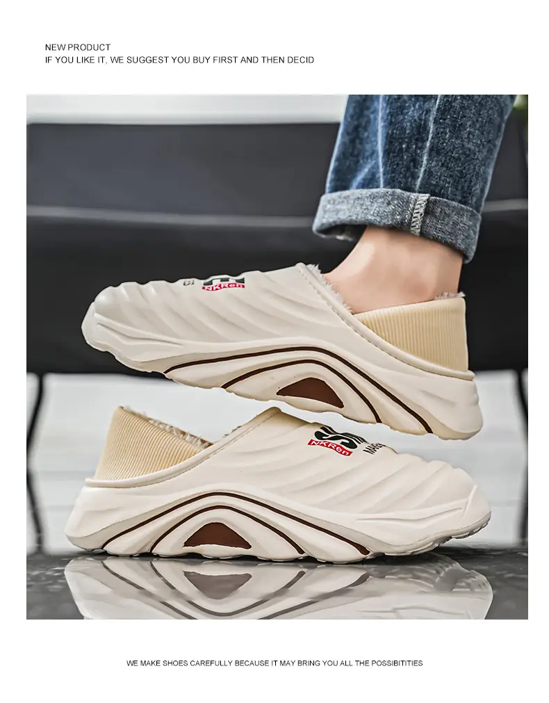 Men's Cotton Slippers, Winter Velvet Warm Home Cotton Shoes, Heel-Covering Outer Wear, Non-Slip and Waterproof Men's Slippers — feature 11