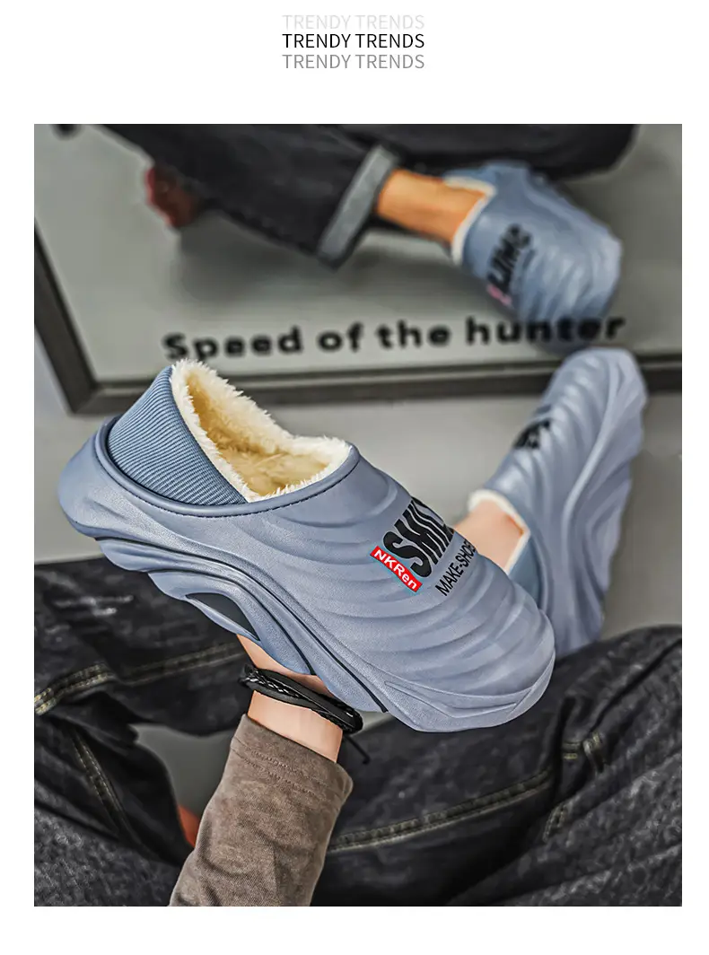 Men's Cotton Slippers, Winter Velvet Warm Home Cotton Shoes, Heel-Covering Outer Wear, Non-Slip and Waterproof Men's Slippers — feature 16