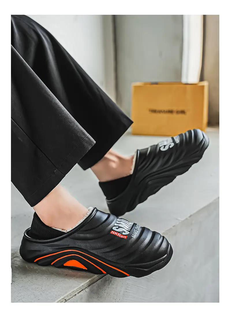 Men's Cotton Slippers, Winter Velvet Warm Home Cotton Shoes, Heel-Covering Outer Wear, Non-Slip and Waterproof Men's Slippers — feature 26