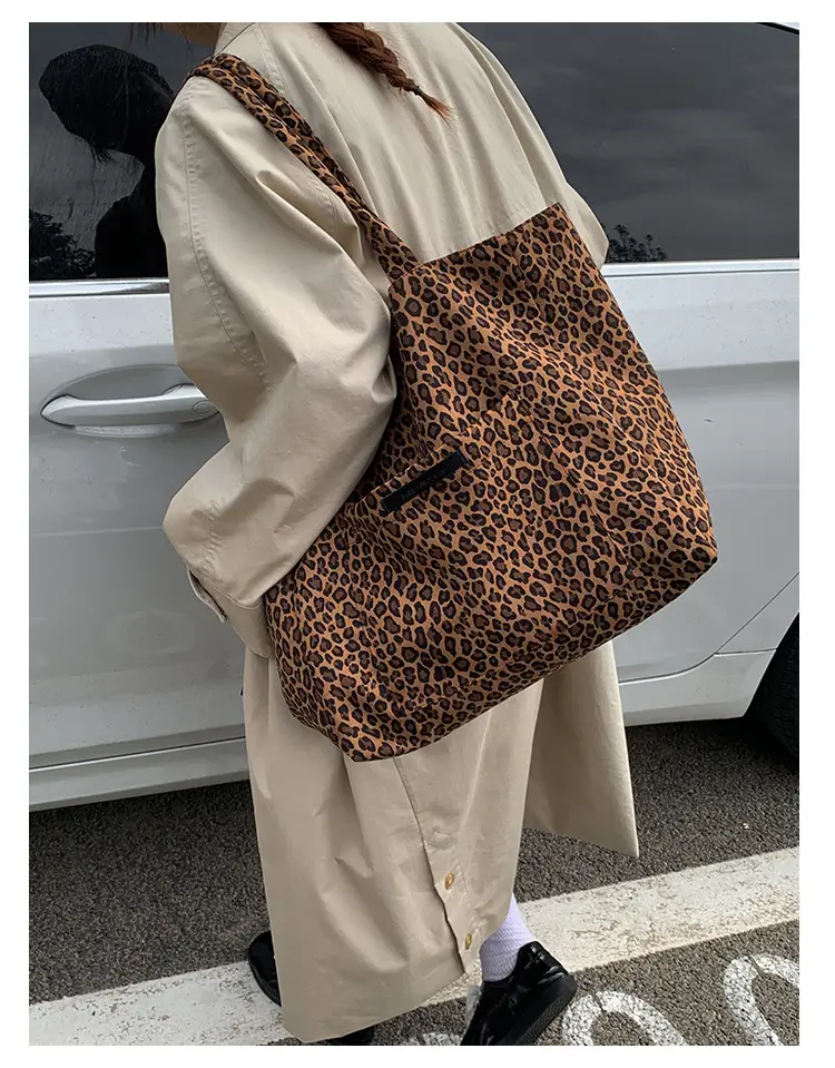 Leopard Print Canvas Tote Bag Large Capacity 2025 — feature 11