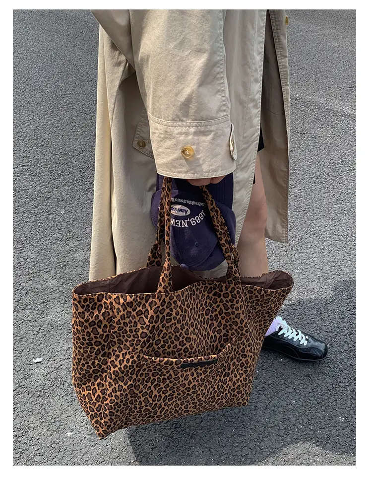 Leopard Print Canvas Tote Bag Large Capacity 2025 — feature 13
