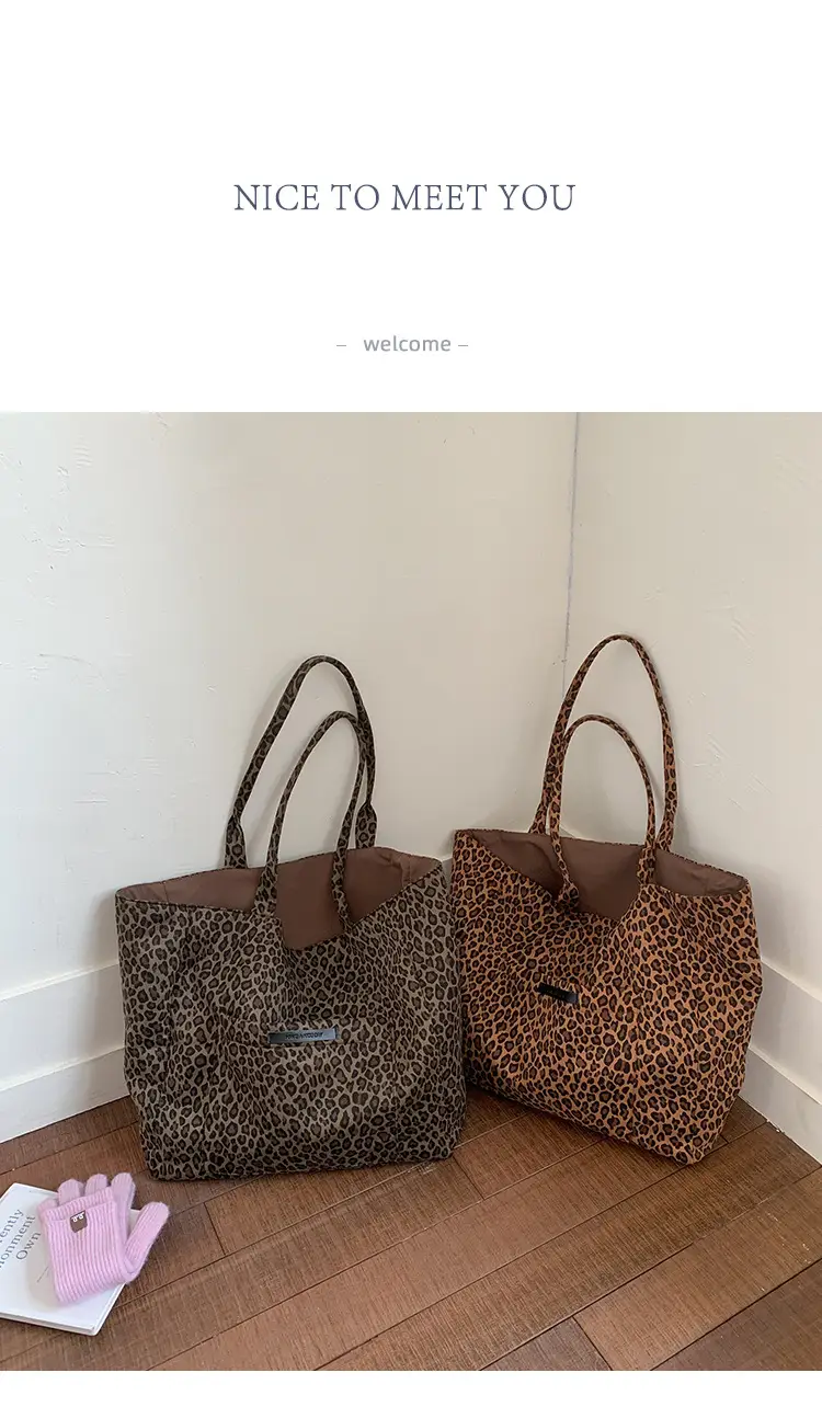 Leopard Print Canvas Tote Bag Large Capacity 2025 — feature 3