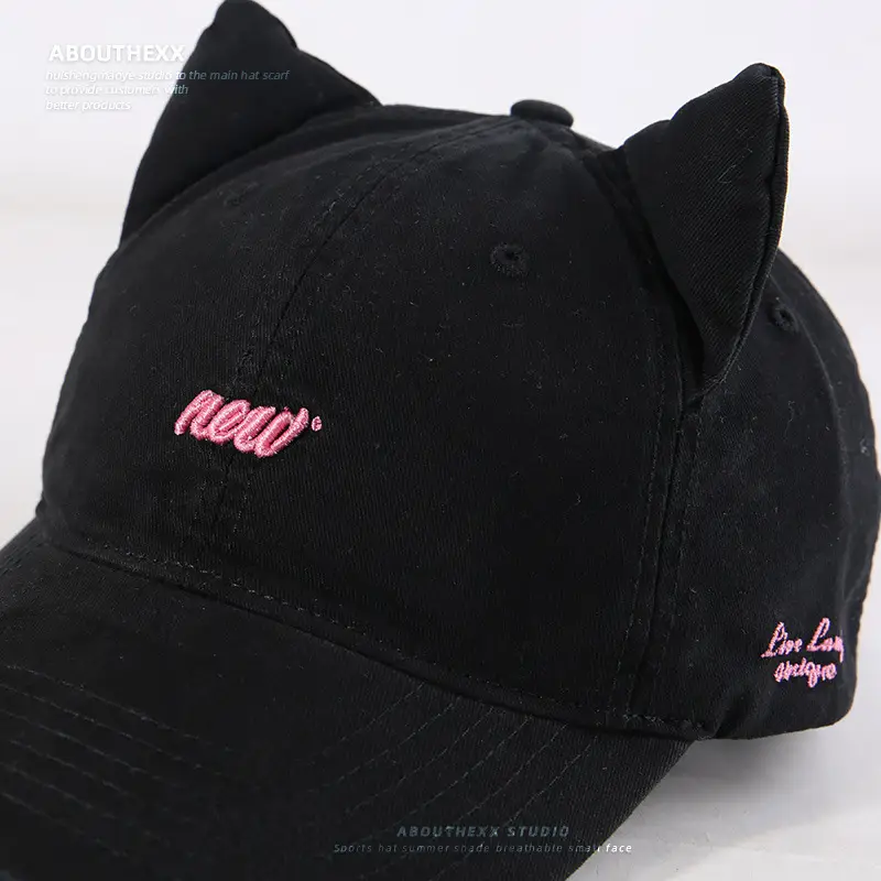 Japanese Cat Ear Hat Women Hip-Hop Street Baseball Cap Men Face-Slimming Sunshade Cap