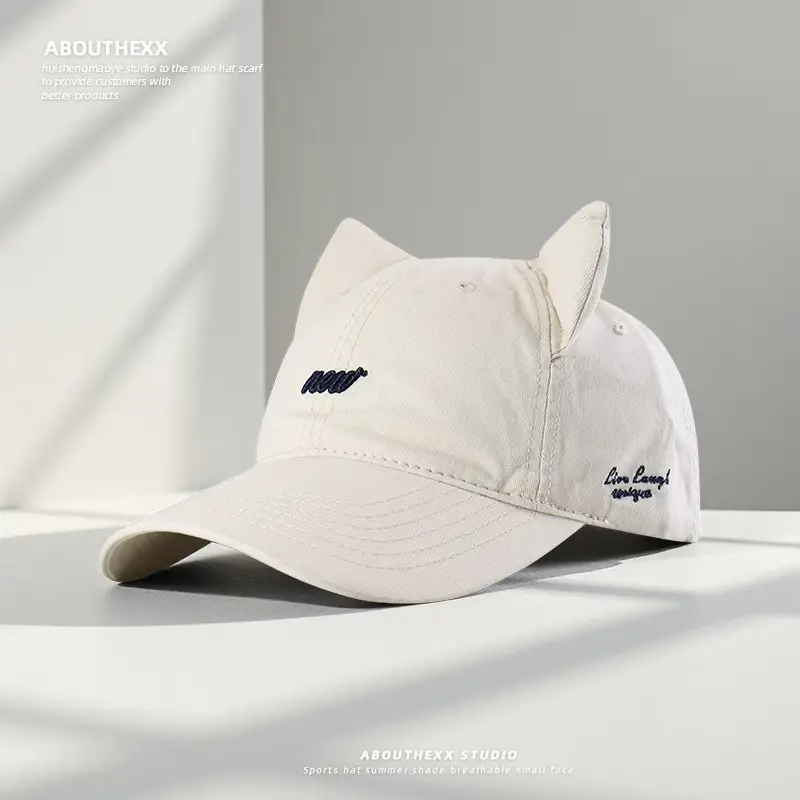 Japanese Cat Ear Hat Women Hip-Hop Street Baseball Cap Men Face-Slimming Sunshade Cap