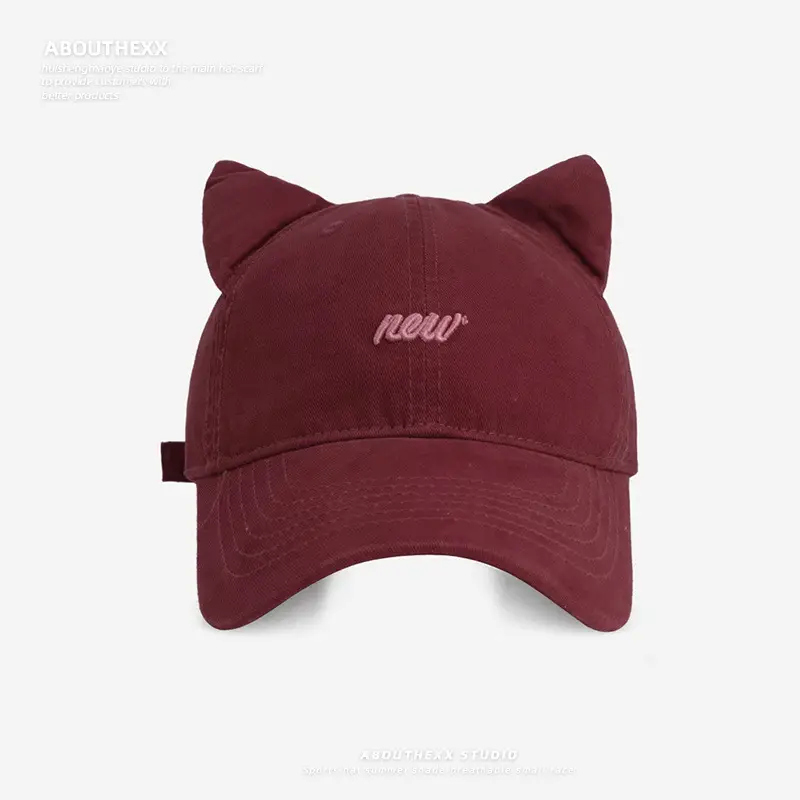 Japanese Cat Ear Hat Women Hip-Hop Street Baseball Cap Men Face-Slimming Sunshade Cap