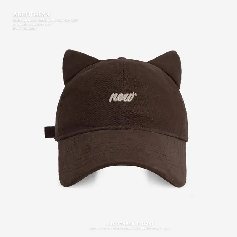 Japanese Cat Ear Hat Women Hip-Hop Street Baseball Cap Men Face-Slimming Sunshade Cap