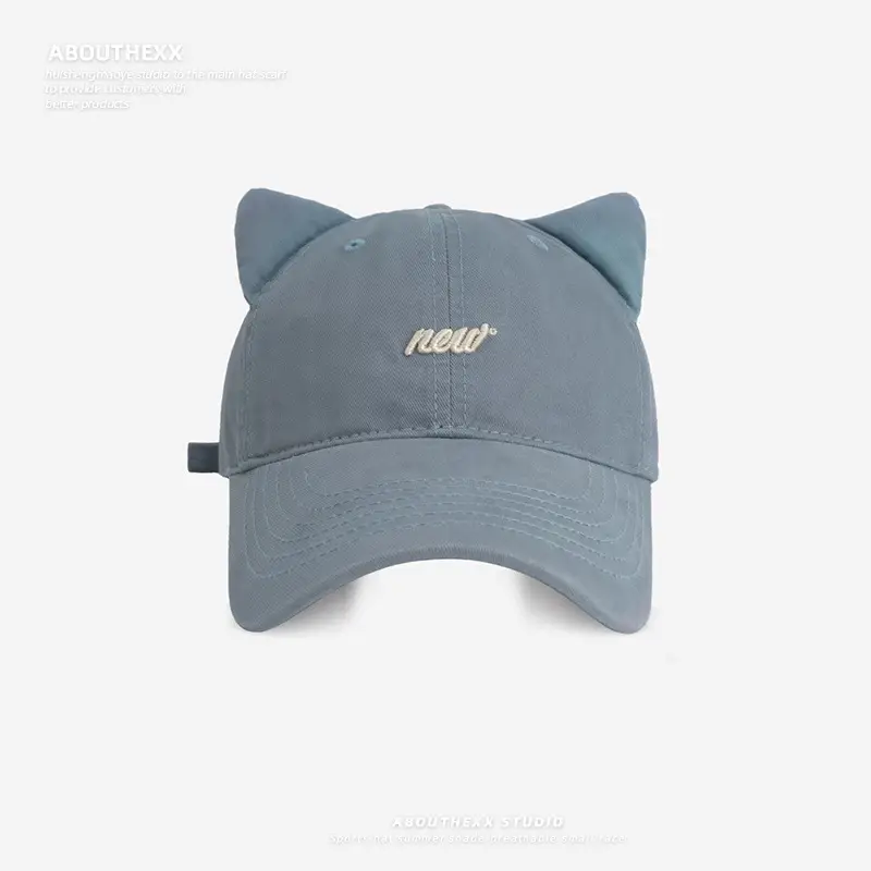 Japanese Cat Ear Hat Women Hip-Hop Street Baseball Cap Men Face-Slimming Sunshade Cap