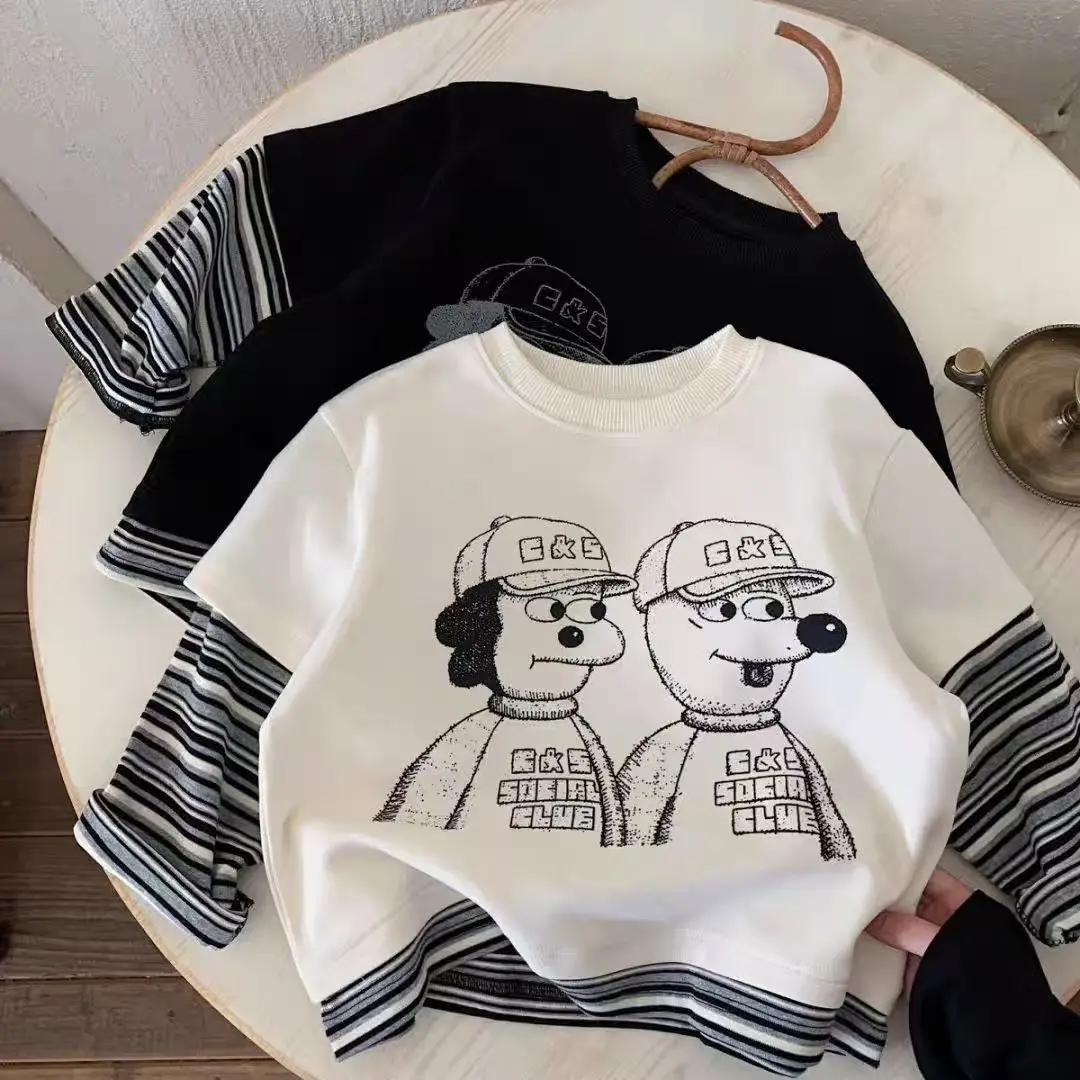 Children's Cartoon T-Shirt Boys Faux Two Piece Set — feature 1