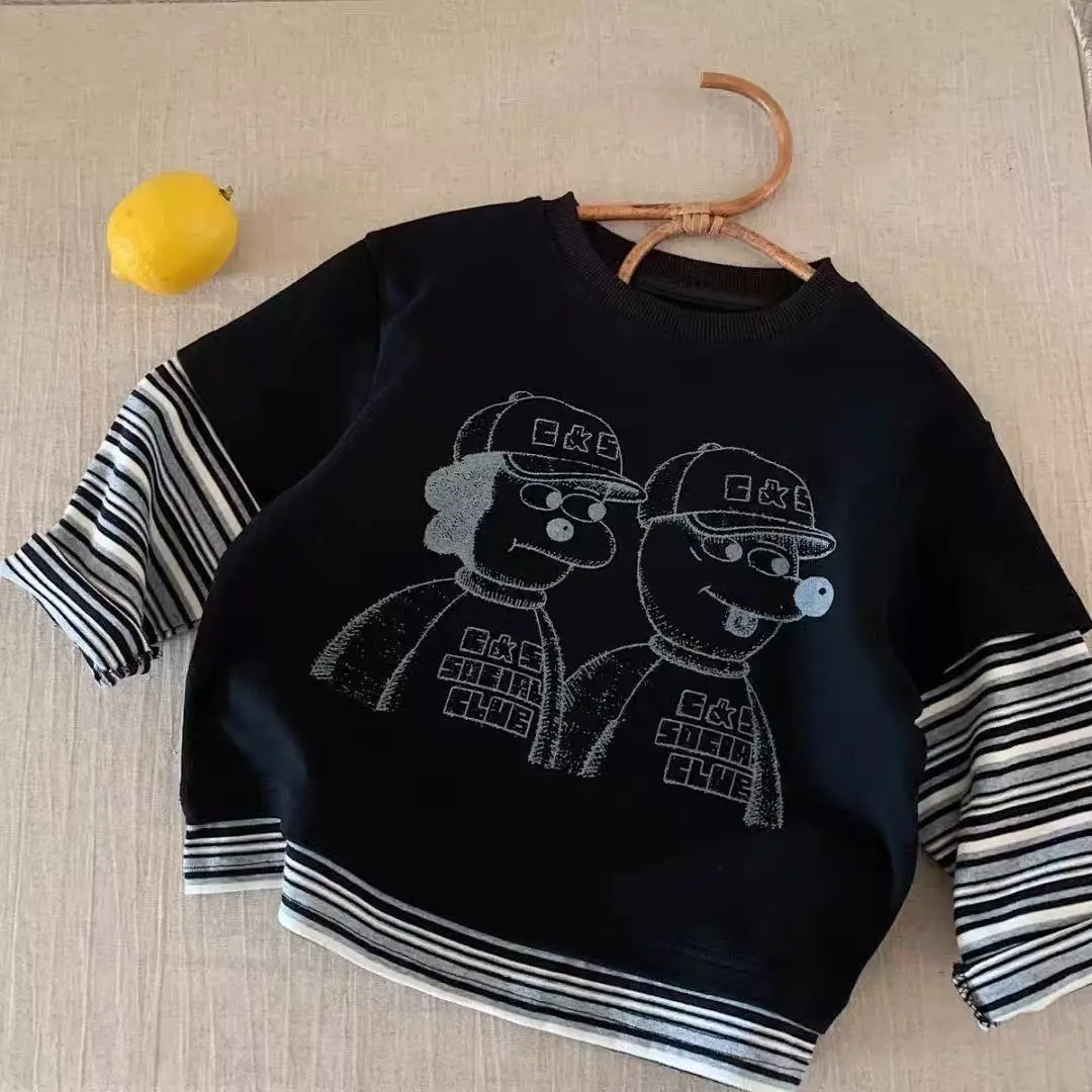 Children's Cartoon T-Shirt Boys Faux Two Piece Set — feature 2