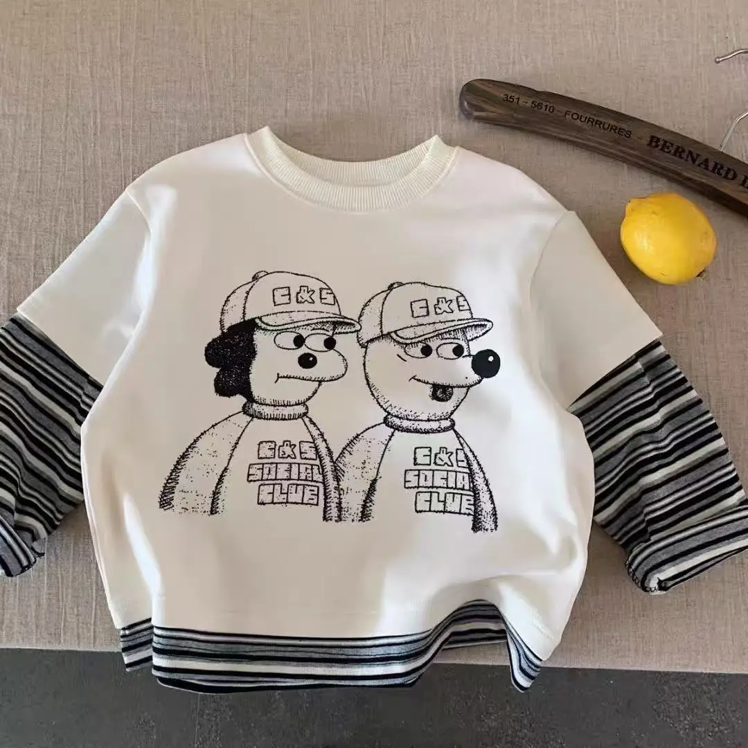Children's Cartoon T-Shirt Boys Faux Two Piece Set — feature 5