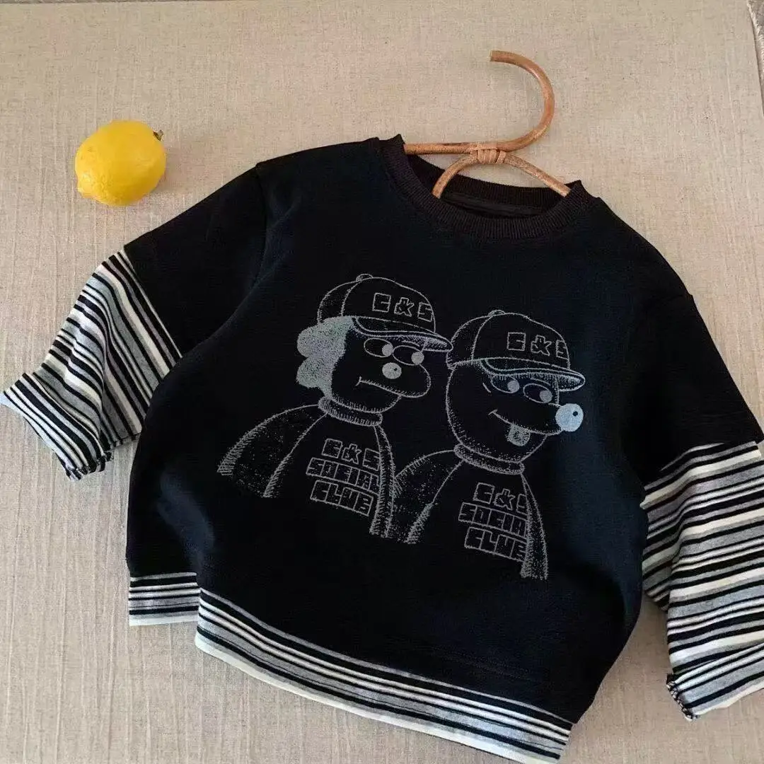 Children's Cartoon T-Shirt Boys Faux Two Piece Set — feature 6